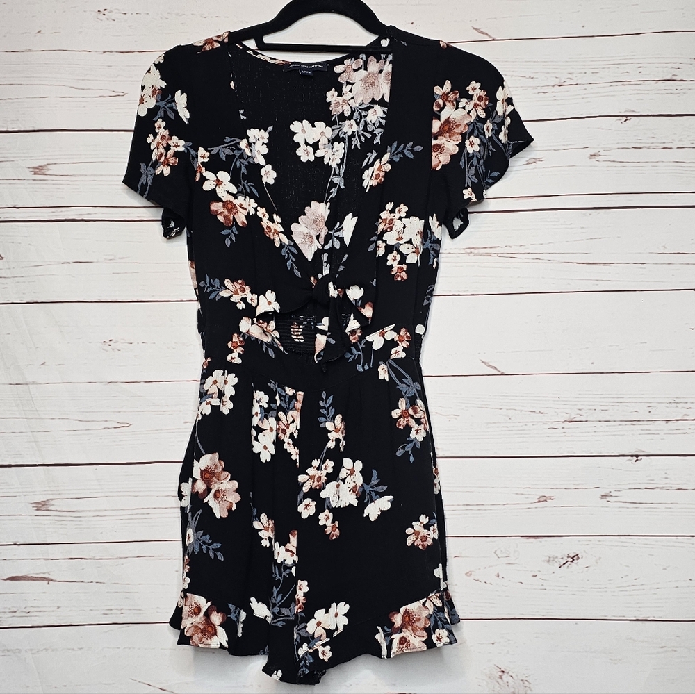 American Eagle Outfitters Floral Cut Out Romper